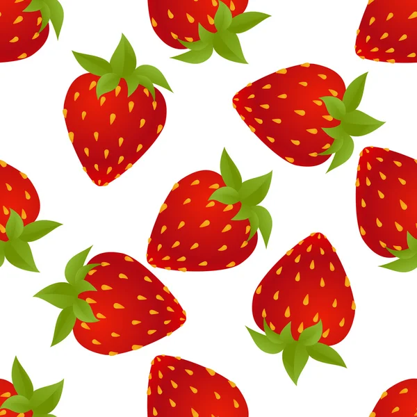 Fresas patrón sin costura — Vector de stock