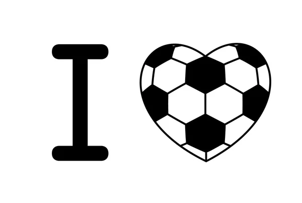 Football ballon coeur — Image vectorielle