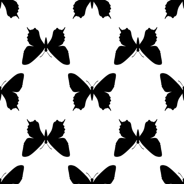 Black butterfly seamless — Stock Vector