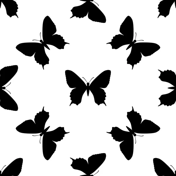 Schwarzer Schmetterling nahtlos — Stockvektor