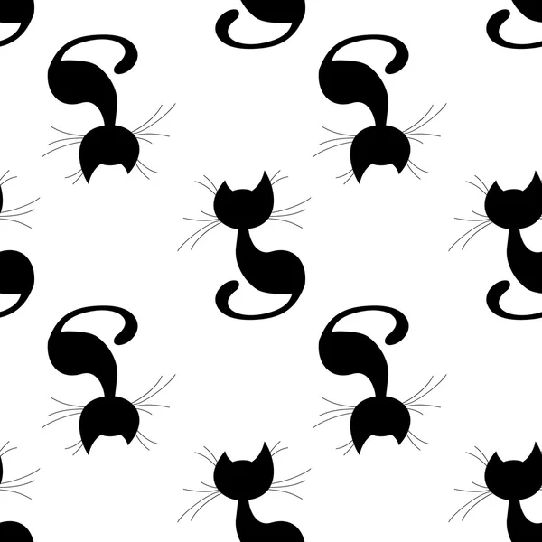Μαύρη γάτα άνευ ραφής — Διανυσματικό Αρχείο