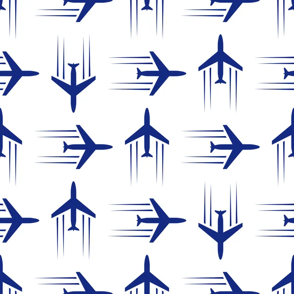 シームレスな青い飛行機 — ストックベクタ