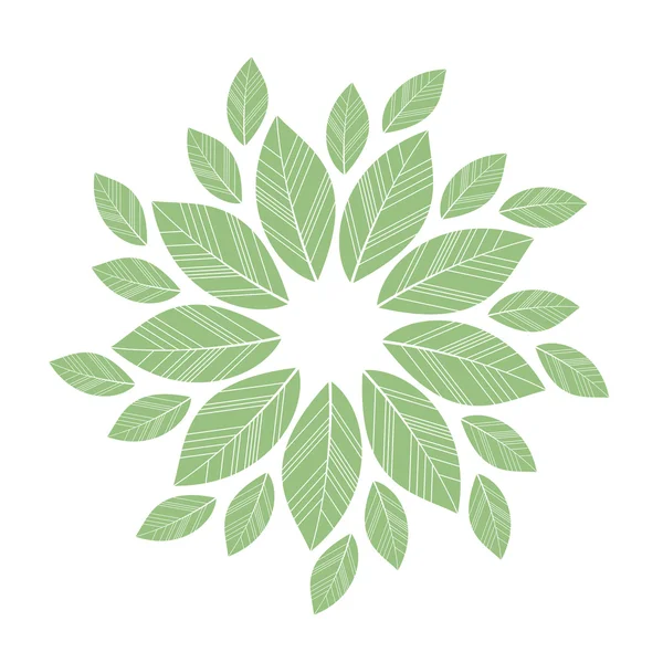 Mandala foglie verdi — Vettoriale Stock