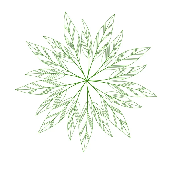 Mandala foglie verdi — Vettoriale Stock