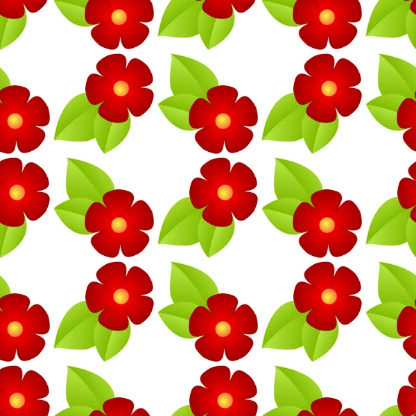 Flores rojas sin costura — Vector de stock