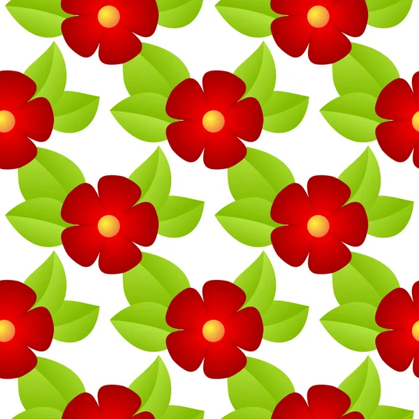 Flores rojas sin costura — Vector de stock