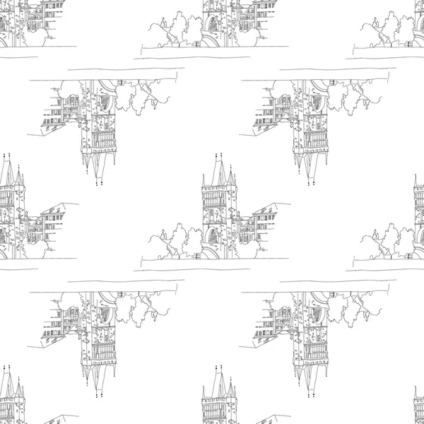 Charles bridge sans couture — Image vectorielle