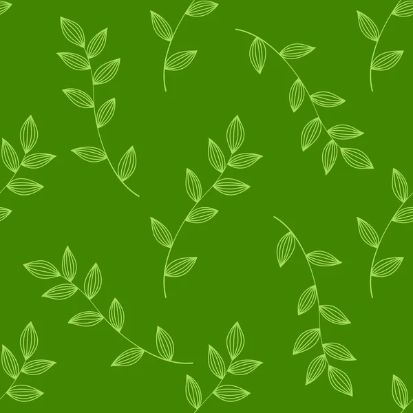 Sömlösa gröna blad bakgrund — Stock vektor