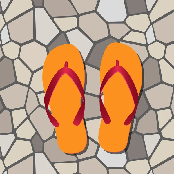 橙色拖鞋 — 图库矢量图片