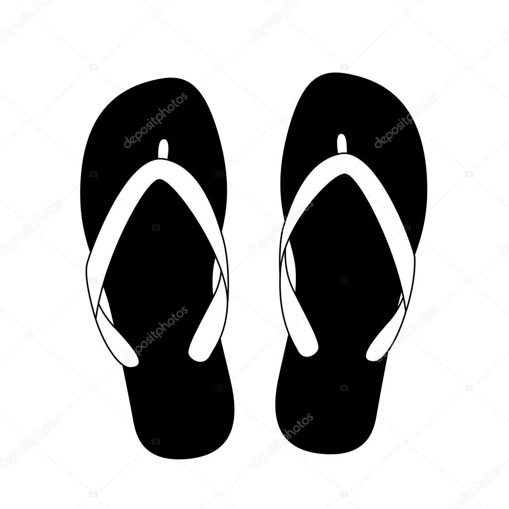Chanclas negras Stock Vector by ©Nataly-Nete 105473224