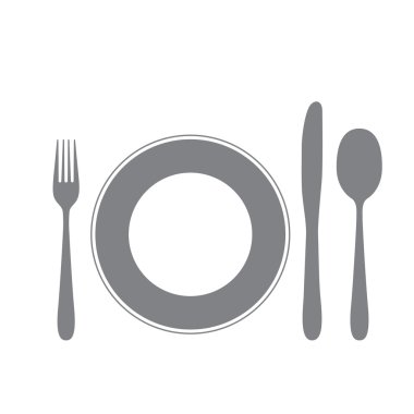 Beyaz izole çatal bıçak takımı