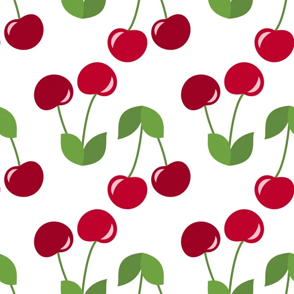Cerezas rojas sin costura — Vector de stock