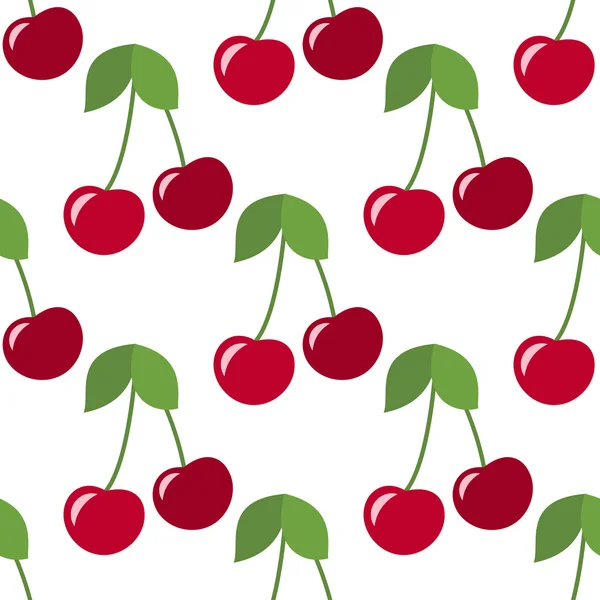 Red cherries seamless — Stock Vector