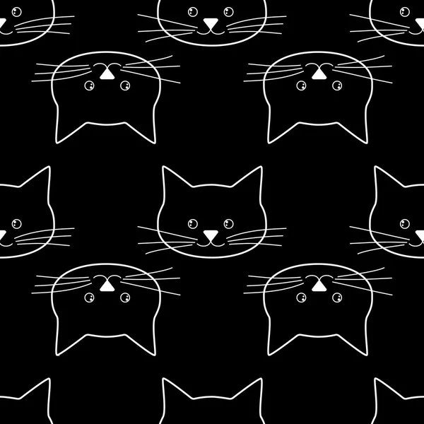 Sans couture des visages de chat — Image vectorielle