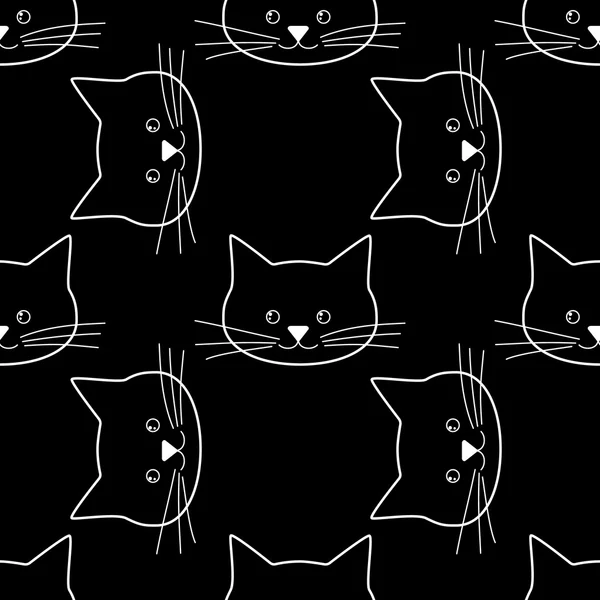 Naadloze van kat gezichten — Stockvector