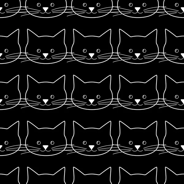 Sans couture des visages de chat — Image vectorielle