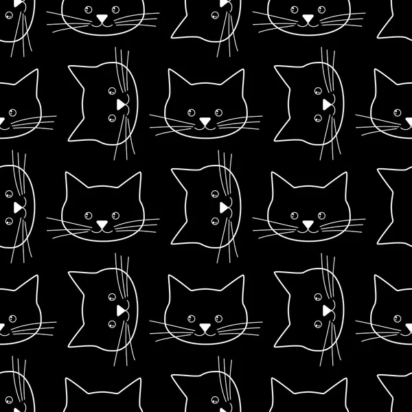 Sans couture des visages de chat — Image vectorielle