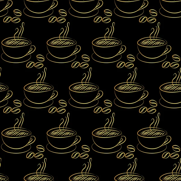 Taza de café sin costura — Vector de stock