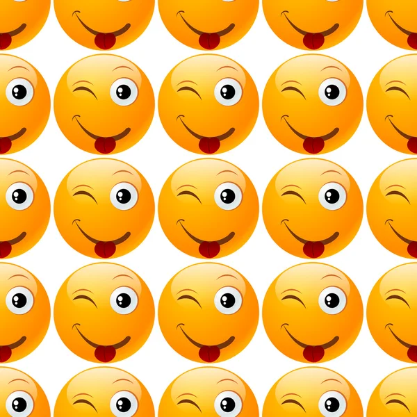 Sourire emoji sans couture — Image vectorielle