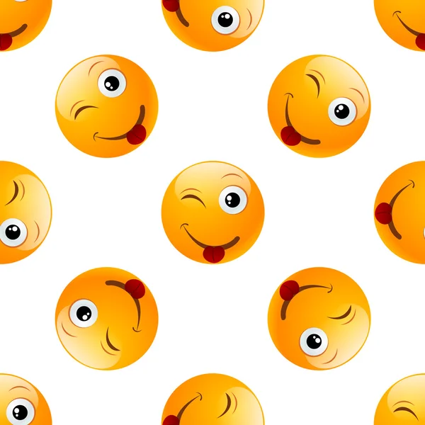 Sorriso emoji sem costura — Vetor de Stock