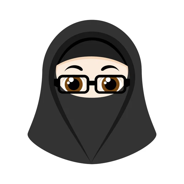 Ragazza dei cartoni animati con niqab — Vettoriale Stock