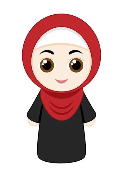 Çizgi film kız hijab ile — Stok Vektör