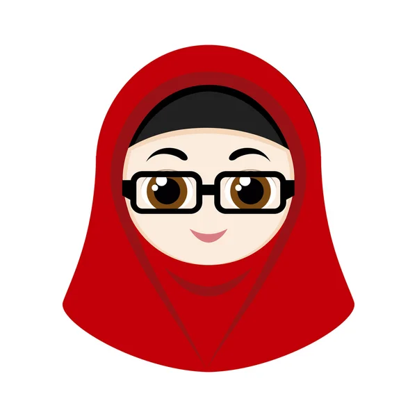 Zeichentrickfilm Mädchen mit Hijab — Stockvektor