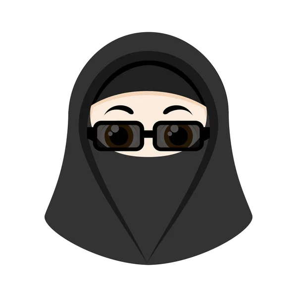 Ragazza dei cartoni animati con niqab — Vettoriale Stock