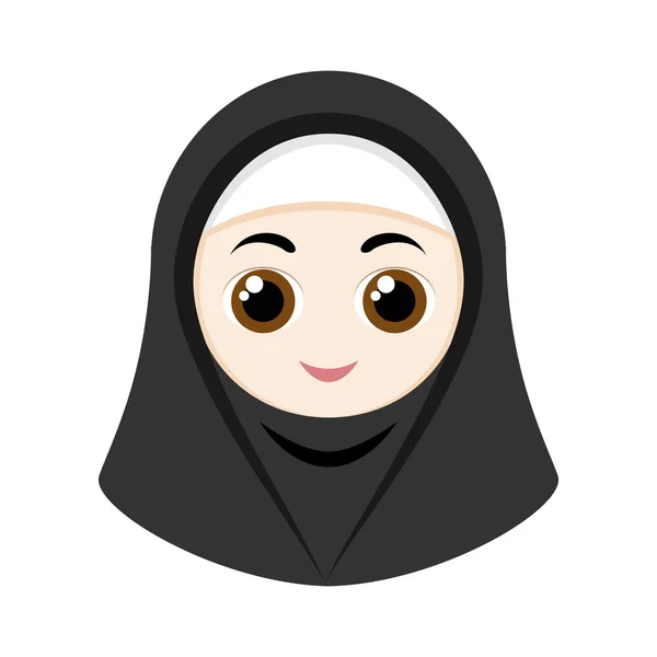 Ragazza dei cartoni animati con hijab — Vettoriale Stock