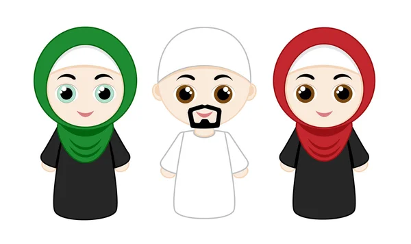 Set of muslim people — Stock Vector