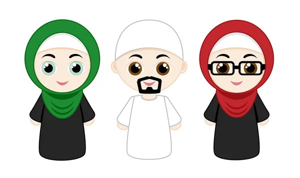 Set of muslim people — Stock Vector