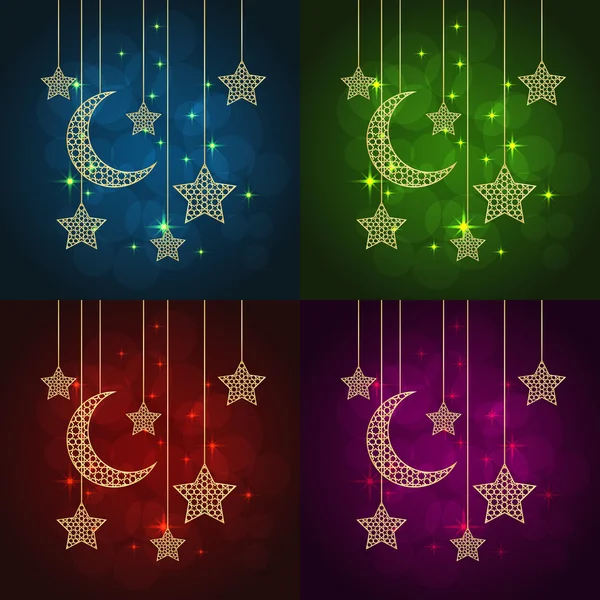 De kaarten van de groet van de Ramadan — Stockvector
