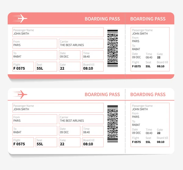 Plane boarding pass — Stock Vector