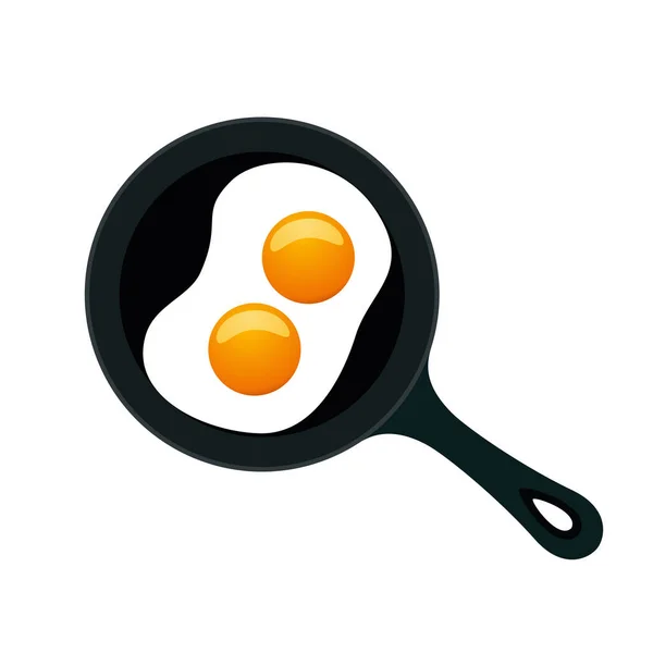 Due uova su pentola — Vettoriale Stock