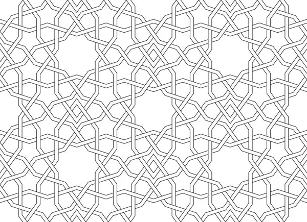 기하학적 이슬람의 씨없는 패턴 — 스톡 벡터