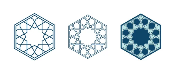 Islamic ornament rosette for Ramadan greeting card — Stock Vector