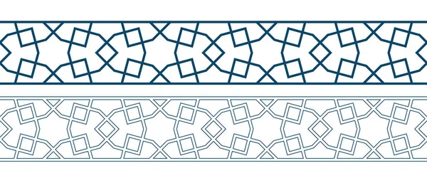 Borde del patrón de ornamento islámico para la tarjeta Ramadán — Vector de stock