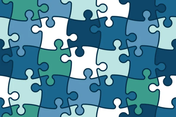 Zökkenőmentes minta puzzle darabok különböző színekben — Stock Vector