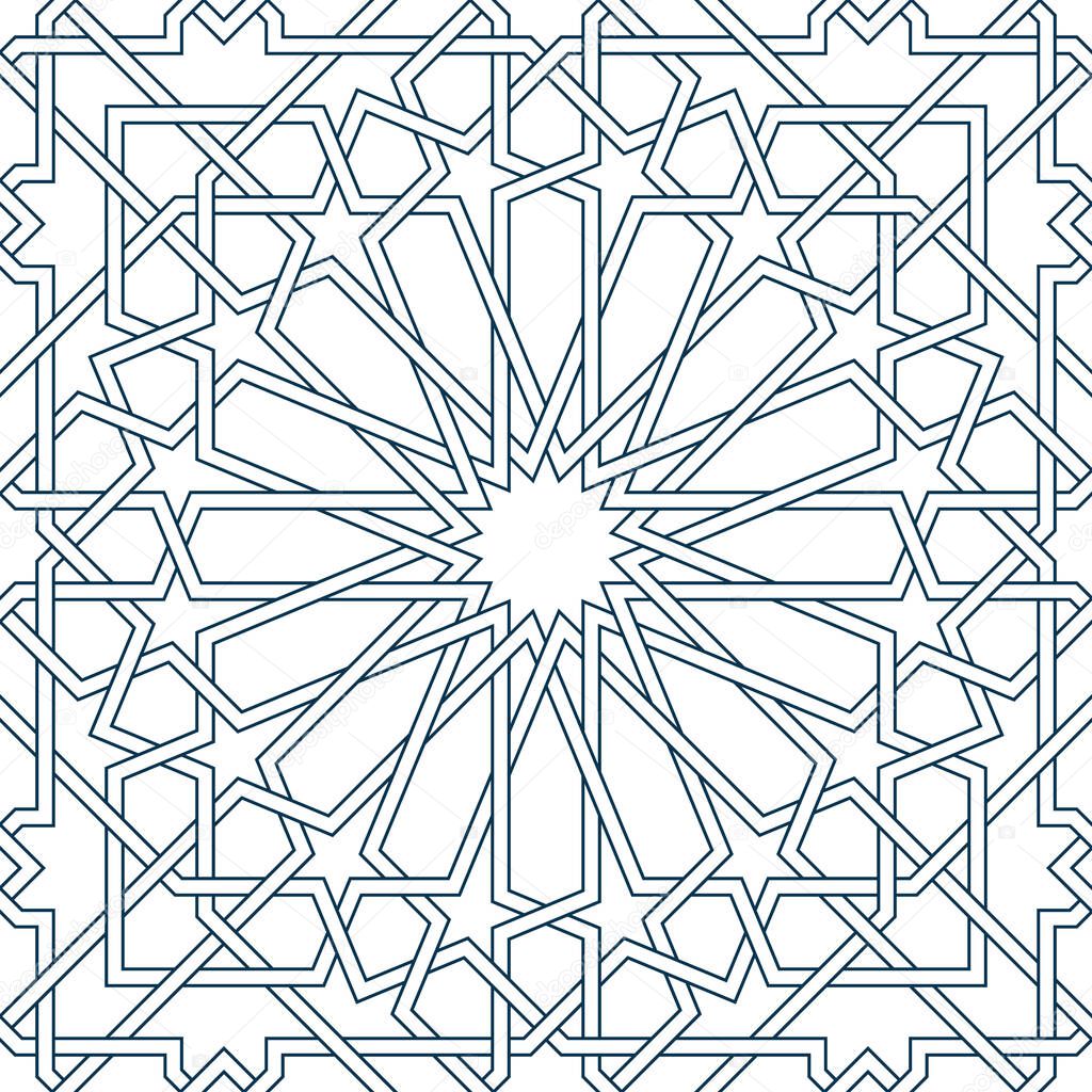 Persian geometric mosaic pattern for Ramadan card