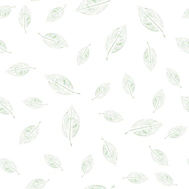 Parmak izi kumaşı için pürüzsüz yeşil yapraklar