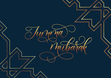 Fırça kaligrafili tebrik kartı Jumma Mübarek