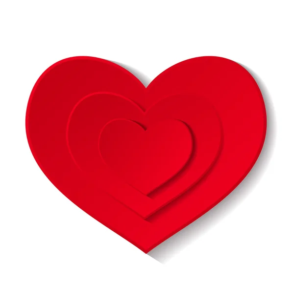 Papper röd hjärta — Stock vektor