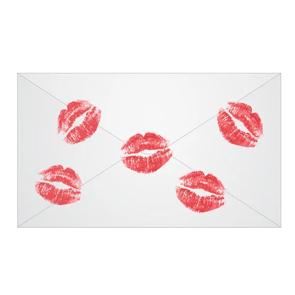 Koperta z pocałunek — Wektor stockowy