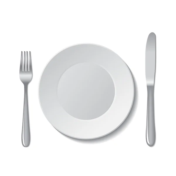 White empty plate — Stock Vector