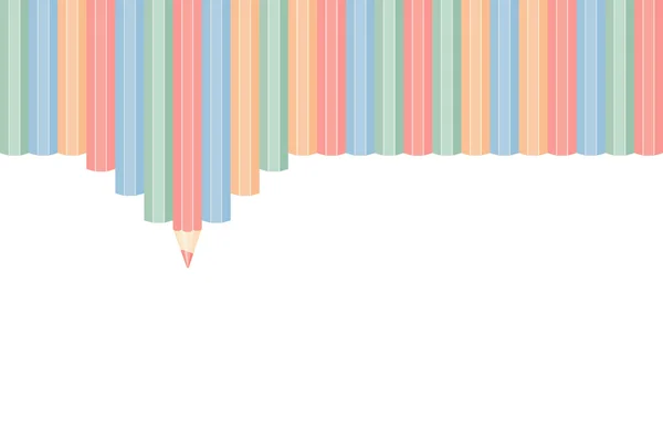 Ligne de crayons de couleur — Image vectorielle