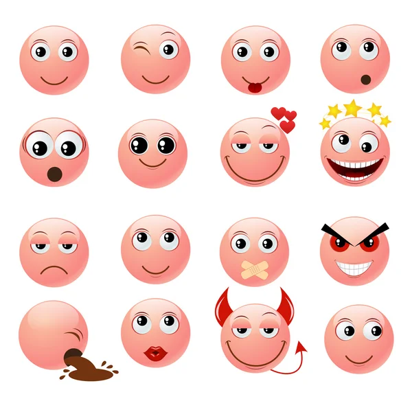 Emoticons rosa — Vetor de Stock