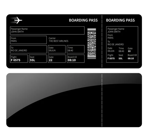 Black boarding card — Stock Vector