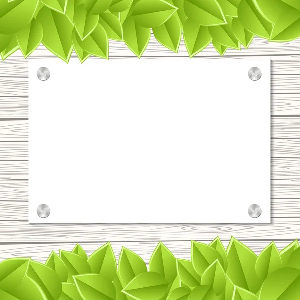 Mur avec feuilles — Image vectorielle