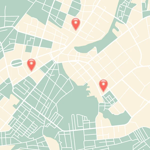 Plattegrond van de stad — Stockvector