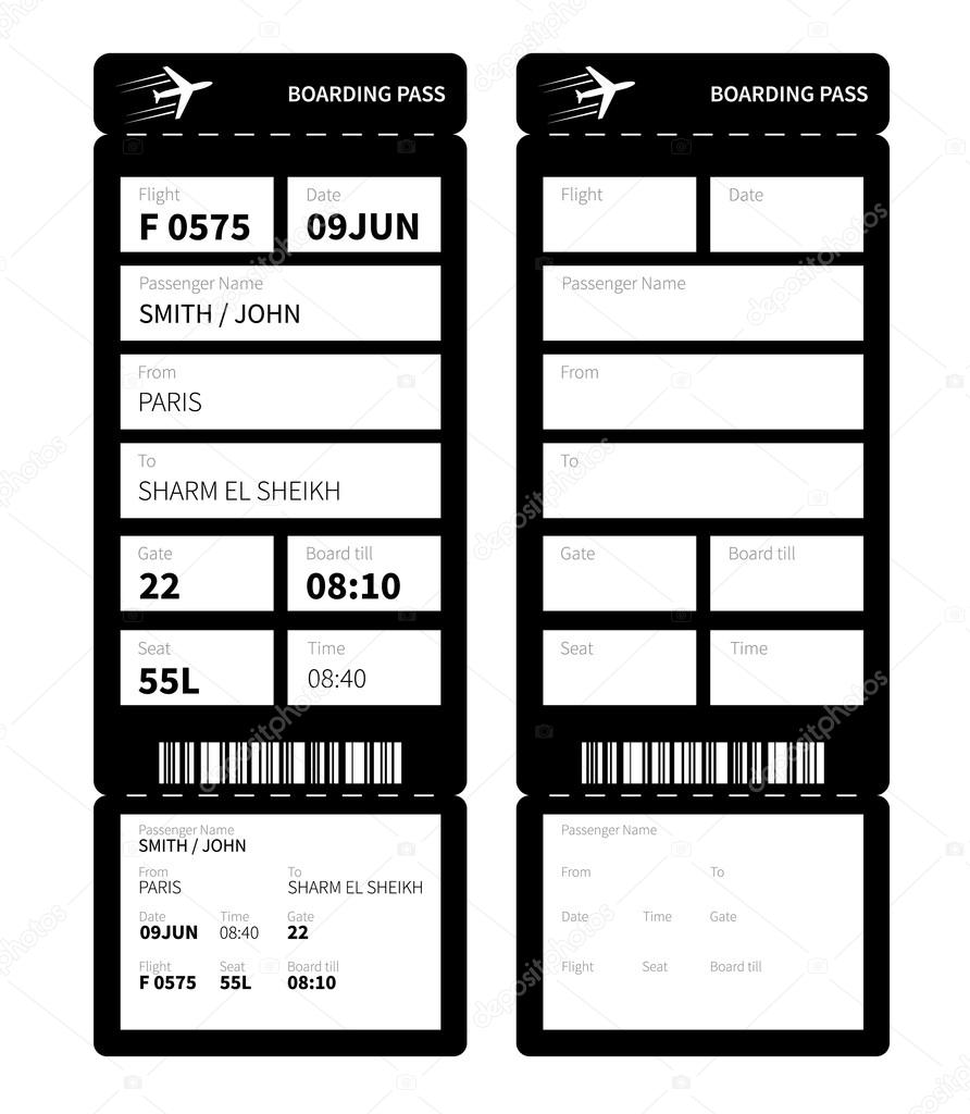 Black boarding card